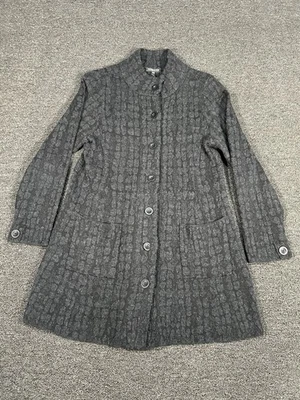 Chaqueta cárdigan para mujer Eileen Fisher mezcla de lana negra talla pequeña grande PL Foto 1 de 4