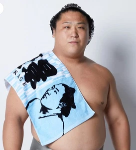 Sumo Wrestler WAKATAKAKAGE  Cheering Support Face Towel 14" × 32" New Japan Made - Picture 1 of 6