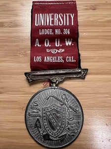 1895 ANCIENT ORDER OF UNITED WORKMENT A.O.U.W. LOS ANGELES CALIFORNIA UNIVERSITY - Picture 1 of 9