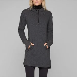 Athleta Cozy Karma Kleid mit Kapuze in grau Samt gefüttert Winter Essential Gr. XS - Bild 1 von 16