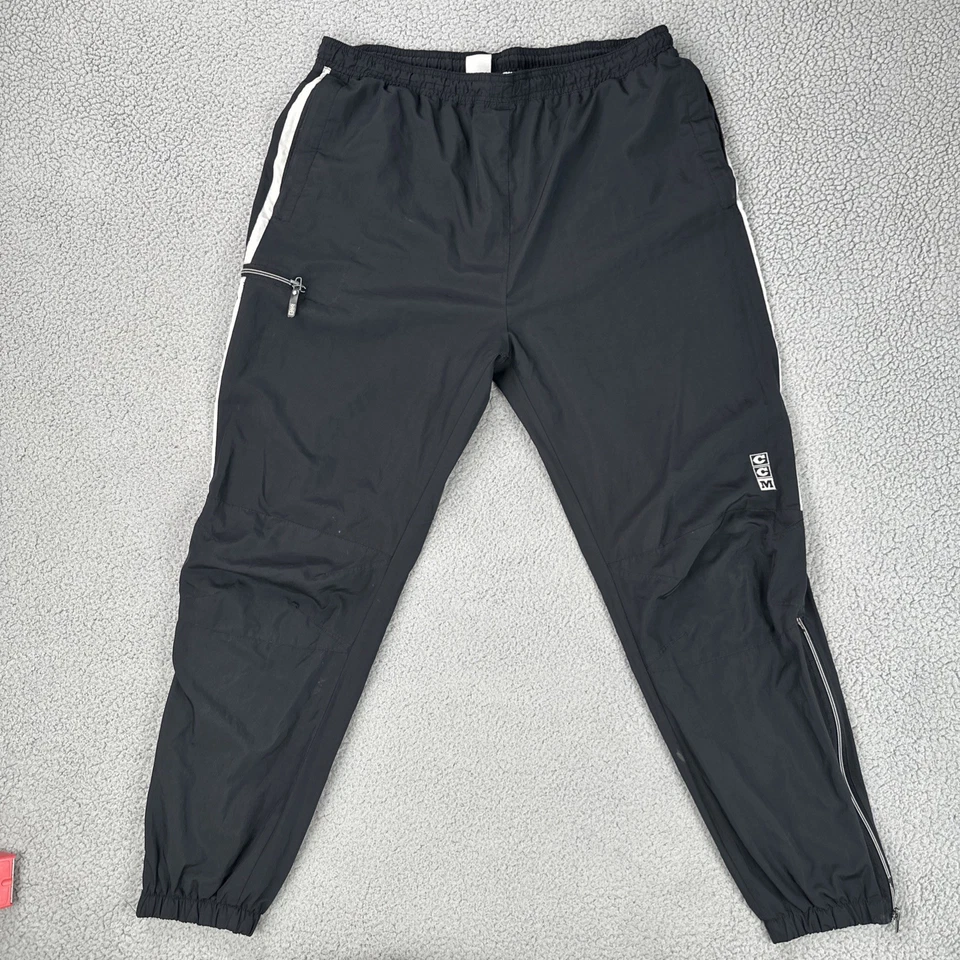 CCM Track Pants Mesh Lined Windbreaker Men Large Black Ankle Zip Hockey - Image 1 of 4
