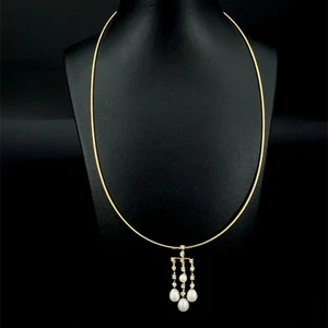 SCHMUCKJAGD OMEGAREIF & ANHÄNGER AUS 585/- GELBGOLD MIT SWZP & BRILLANTEN - Bild 1 von 6
