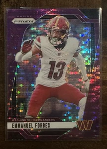 EMMANUEL FORBES 2024 Prizm Purple Pulsar #291 Washington Commanders - Picture 1 of 4