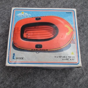 Vintage Intex Explorer 100 Inflatable Boat Raft 62x40 Pool Float New Boxed - Picture 1 of 7