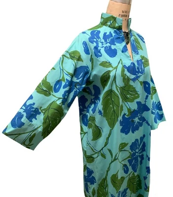 Vintage Women's LS Flower + Leaf Print "Caftan-like" Maxi Dress - Sz L/XL - Image 1 of 4