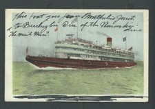 1906 PPC SS Christopher Columbus Whaleback Ship Excursion Liner On The Great----