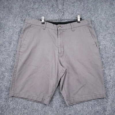 Volcom Shorts Mens 36 Gray Chino Bermuda Twill Flat Front Casual Zip Fly Preppy - Image 1 of 4