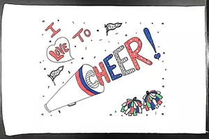 New Cheerleader Cheer Go Team Standard Pillowcase THOMASTON No Iron Percale USA - Picture 1 of 8