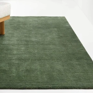 Hand tufted  Plain  Green Handmade Modern 100% Woolen Area Rugs - Picture 1 of 4