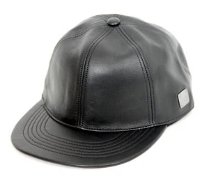 Gorra de béisbol MCM gorra de béisbol cuero de becerro placa de latón negra talla M - Imagen 1 de 2
