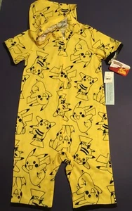 Pokemon Pikachu Hooded One Piece Pajamas, Sleepwear, Youth Size S (6/7), NEW! 🌜 - Picture 1 of 7
