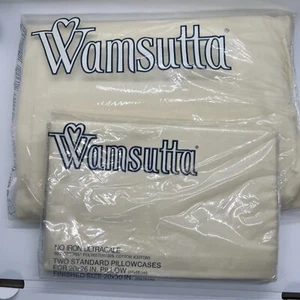 New Wamsutta Cream Twin Extra Long Fitted Sheet Ultracale Plus 2 Standard Pillow - Picture 1 of 7