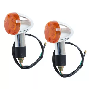 2x Luz indicadora intermitente de señal de giro para motocicleta Honda Suzuki Yamaha cromada - Imagen 1 de 14