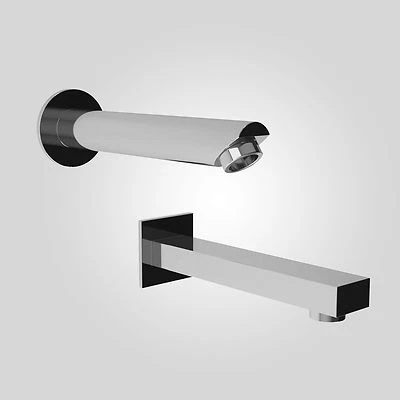NESHOME ROUND OR RECTANGULAR CONCEALED WALL MOUNTED CHROME BATH FILLER SPOUT MIXER