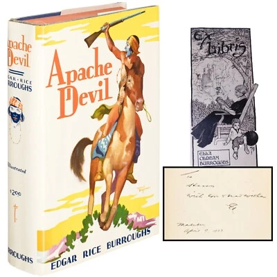 Edgar Rice Burroughs SIGNED (1933) APACHE DEVIL, 1st Edition, Association Copy - Image 1 of 4