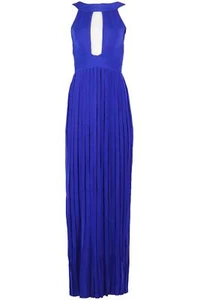 BALMAIN CUTOUT PLEATED STRETCH KNIT GOWN FR 36 UK 8 - Picture 1 of 4