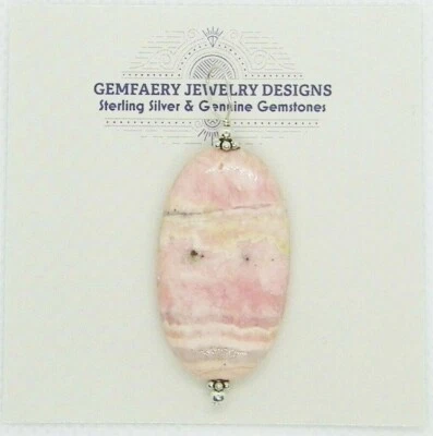 Colgante de piedras preciosas de rodocrosita natural de plata de ley #5856... hecho a mano en EE. UU. Foto 1 de 4