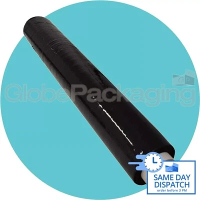 Triplast 400mm Black Pallet Stretch Wrap Extra Long Roll, Standard Core 17mu