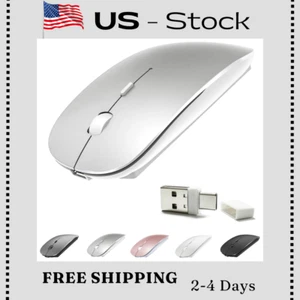 Rechargeable 4 Modes Bluetooth Mouse/Bluetooth 3.0/5.2+USB-2.4G/Type-C Bluetooth - Picture 1 of 7