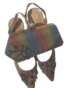 Neu elegante schöne feine Schuhsandale wie Riemen Rücken & Tasche mutilColour Größe 43 - Bild 1 von 2