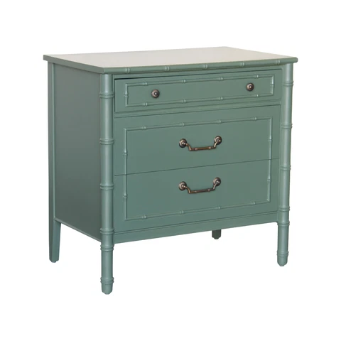 Vintage Faux Bamboo Green Chest of Drawers Cover
