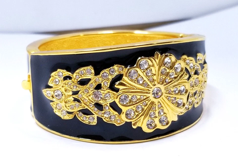 Joan Rivers Crystal & Blue Enamel Bangle Bracelet - Classics Collection - Image 1 of 4