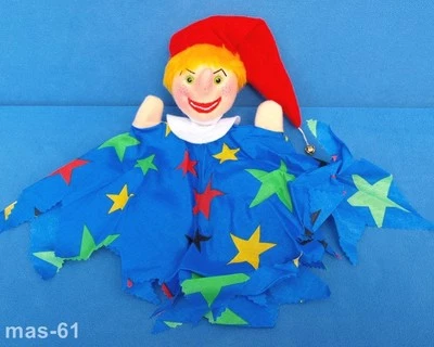 HANDPUPPE KASPERLE KASPER HANDARBEIT STOFFKOPF LUDWIG HOLZ THEATER 30 CM - Bild 1 von 2