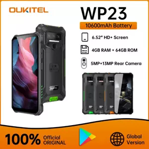 OUKITEL WP23 10600mAh Android 13 Rugged Smartphone 4GB 64GB 13MP 6.52 inch NFC - Picture 1 of 18