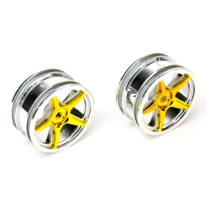 Thunder Tiger #PD6601-Y Wheel 5-Spoke Wheel 26mm Chrome/Yellow(2) TA-VX   - Picture 1 of 1