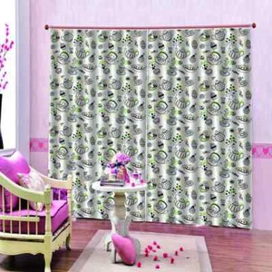 A White Nice Teapot Printing 3D Blockout Curtains Fabric Window Home Decor - Bild 1 von 12
