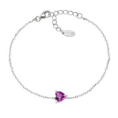 AMEN BRACCIALE DONNA IN ARGENTO CON CUORE FUCSIA BRSHBFZ6 (104) - Immagine 1 di 2
