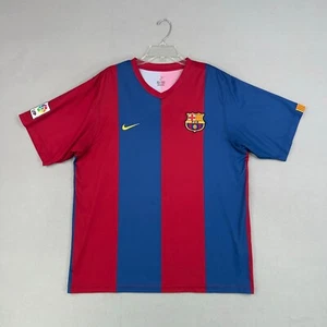 FC Barcelona Jersey Mens XL Striped Dri Fit 2006 Home Shirt Soccer Futbol Y2K - Picture 1 of 16
