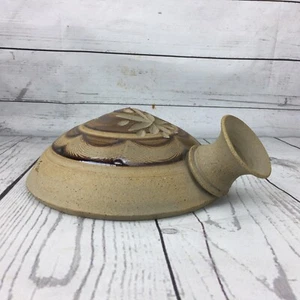 Studio Art Pottery Wall Vase Canteen Signed Unique Clay Decorative Flask Palm - Foto 1 di 11