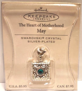 Hallmark Keepsake Silver Plated MAY Charm Swarovski Crystal Mother or Birthstone - Picture 1 of 2
