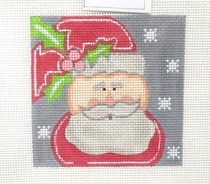 Ditto Modern Santa Claus Face Christmas Handpainted Needlepoint Canvas - Picture 1 of 1