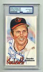 BROOKS ROBINSON AUTOGRAPHED PEREZ STEELE POST CARD PSA/DNA SLABBED - Picture 1 of 1