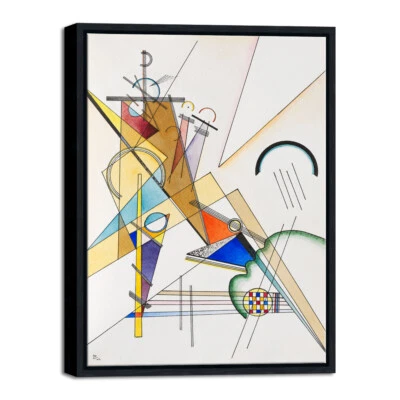 Framed Gewebe 1923 by Wassily Kandinsky Classic Art Repro Canvas Wall Art - Image 1 of 4
