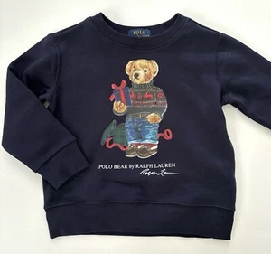 NWT, Boys POLO RALPH LAUREN Navy Polo Bear Sweatshirt. Size 7. European 122/128 - Picture 1 of 1