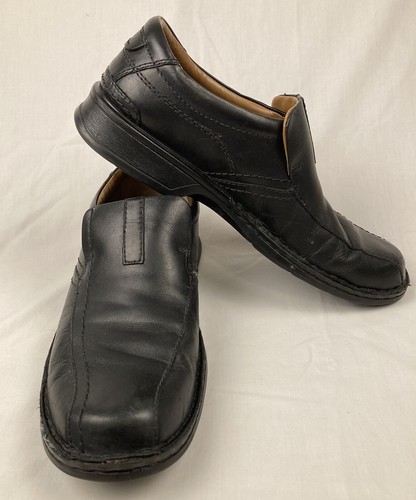 Mocassino nero Clarks Collection da uomo taglia 9 5 in pelle escalade slip on 14885