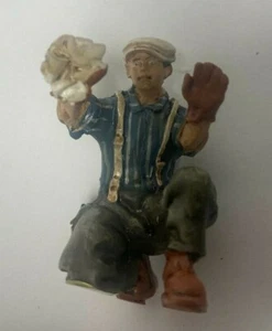 Just Plain Folk # 1041 G Scale Train Figure Mechanic Kneeling Polishing Car NEW - Picture 1 of 5