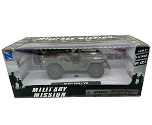 New Ray 1:32 Scale Military Mission Jeep Willys Army Green Die Cast Replica - Picture 1 of 5