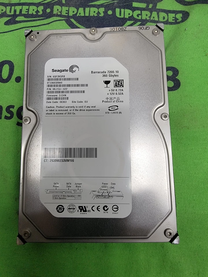 Seagate Barracuda 360GB INTERNAL SATA 7200RPM 3.5" HARD DRIVE HDD ST3360320AS - Image 1 of 1
