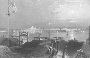 VIEW OF BOSTON SKYLINE & HARBOR STATE HOUSE ~ 1838 Landscape Art Print Engraving - Picture 1 of 1