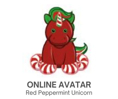 Webkinz Classic Red Peppermint Unicorn Christmas Pet Code Only - Image 1 of 2