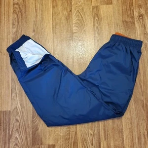 Vintage Nike Track Pants Boys Large Blue Windbreaker Drawstring Zip Leg Gray Tag - Picture 1 of 8