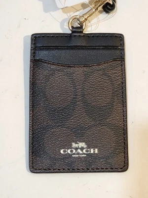 Coach ID Lanyard In Signature Canvas - Brown/Black F63274 - Image 1 of 4
