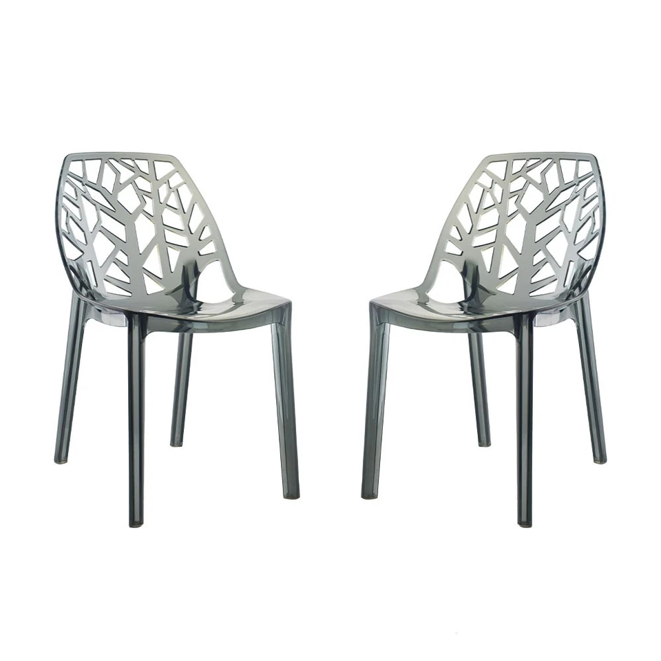 Set 2 sedie in policarbonato trasparente interno impilabili design moderno ZELDA - Immagine 1 di 4