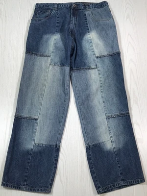 Jeans holgados Jordan Craig vintage para hombre 36x34 azul descolorido retazos relajado hip hop Foto 1 de 4