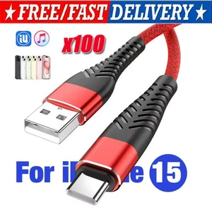 Braided USB C Type C Fast Charging Data Cable Cord for iPhone 16 Pro Max 15 lot - Picture 1 of 17