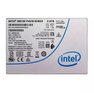 Intel P4510 2TB PCIe Gen3 x4 NVMe U.2 2.5" Enterprise SSD SSDPE2KX020T8 - Afbeelding 1 van 1